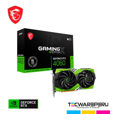 VGA MSI GEFORCE NVIDIA RTX 4060 GAMING X NV EDITION 8GB GDDR6