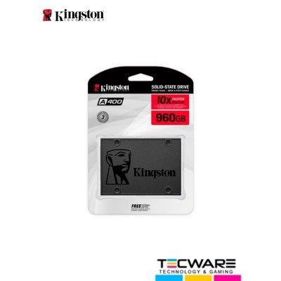 SSD KINGSTON 960GB A400 SATA3 2.5 SSD SA400S37/960G (UNIDAD EN ESTADO SOLIDO)
