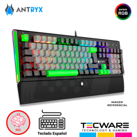 TECLADO MECANICO ANTRYX MK ZIGRA EVO, BLACK/GRAY, SWITCH RED
