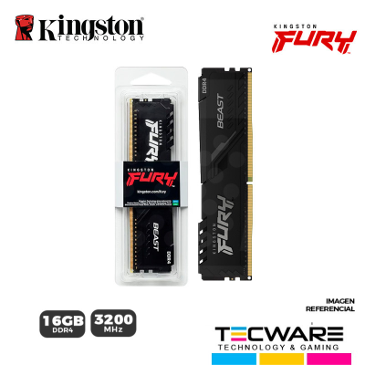 MEM. RAM KINGSTON FURY BEAST, 16GB DDR4 3200 MHZ.