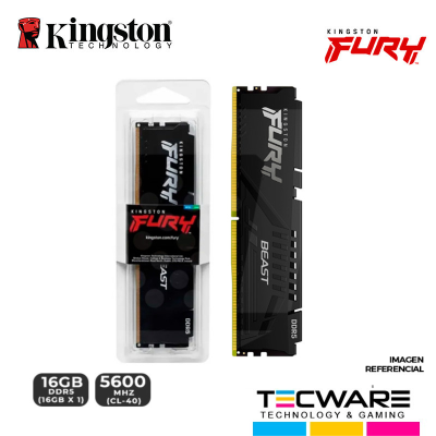MEM. RAM KINGSTON FURY BEAST, 16GB DDR5 5600 MHZ.