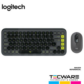 COMBO LOGITECH TECLADO + MOUSE POP ICON, BT/WIRELESS, GRAFITO