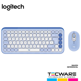 COMBO LOGITECH TECLADO + MOUSE POP ICON, BT/WIRELESS, LILA