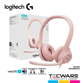 MICROFONO AURICULAR LOGITECH H390 USB, CANCELACION DE RUIDO ROSE