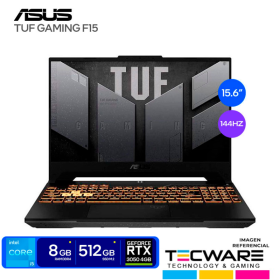 LAPTOP GAMER ASUS TUF GAMING F15 | INTEL CORE I5-12500H 4.5GHZ | RAM 8GB DDR4 | SSD 512GB | NVIDIA GFORCE RTX 3050 4GB
