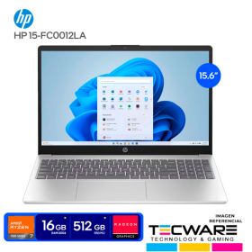 LAPTOP HP 15-FC0012LA | AMD RYZEN 7 7730U 4.5GHZ | AMD RADEON GRAPHICS | RAM 16GB DDR4 |SSD 512GB|PANTALLA 15.6" FHD|3 CELDAS
