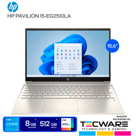 LAPTOP HP PAVILION 15-EG2510LA | INTEL CORE I5-1235U 4.4GHZ | RAM 8GB DDR4 | SSD 512GB | PANTALLA 15.6" FHD | FREE DOS |3 CELDAS